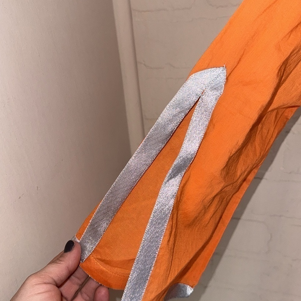 Tommy Bahama cover up Orange Tunic medium Cotton Valencia silver embroidery - Picture 4 of 5